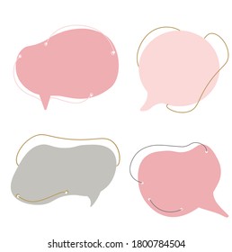 Сallout text template.  Dialog box bubble.  Vector stock illustration symbols set.