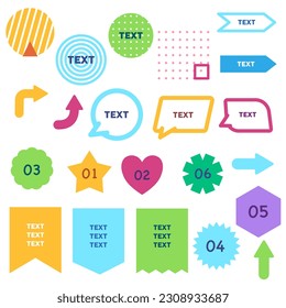 text template dialogue speech bubble conversation and shape text colorful typography concept style