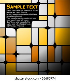 Text template with grey, orange and yellow elements
