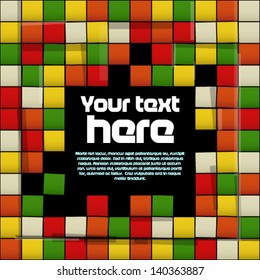Text template with many color squares