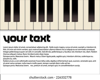 Text template with piano keyboard