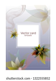 
Text template, poster with corporate identity. Vector floral gradient background in violet tones.