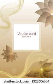 Text template, poster with corporate identity. Vector floral gradient background in gold and brown colors.
