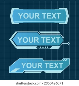 Text template technology or Callouts Label bar, bar kotak panggilan informasi dan info digital modern. Teknologi info digital kotak. Komunikasi periklanan set futuristik futuristic