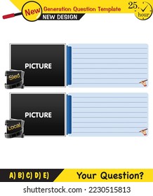 Text Templates - for teachers, next generation question examples, editable text fields, eps, vector