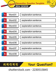 Text Templates - for teachers, next generation question examples, editable text fields, eps, vector