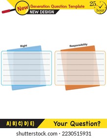 Text Templates - for teachers, next generation question examples, editable text fields, eps, vector