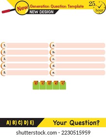 Text Templates - for teachers, next generation question examples, editable text fields, eps, vector