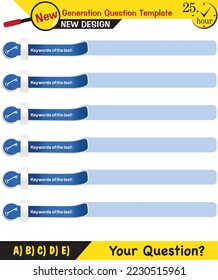 Text Templates - for teachers, next generation question examples, editable text fields, eps, vector