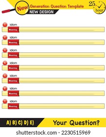 Text Templates - for teachers, next generation question examples, editable text fields, eps, vector