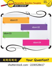 Text Templates - for teachers, next generation question examples, editable text fields, eps, vector