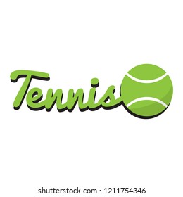 Text with a tennis ball. Vector illustration design