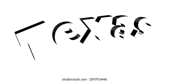 The text TEXAS all isolated on a white background