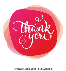 Text Thank You On Red Background Stock Vector (Royalty Free) 595923884