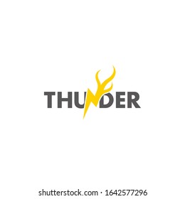 text thunder motion powerful symbol geometric design logo vector
