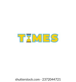 text times sand watch symbol logo vector 