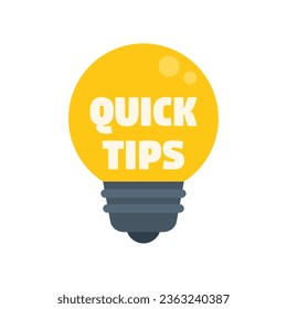 Text tip icon flat vector. Idea advice. Help top isolated