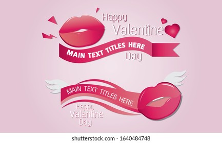 Text Title, sign on lower third of Tv screen. Happy Valentine text titles show on tv.