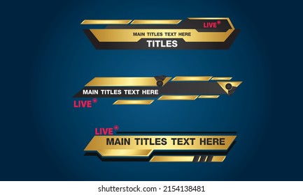 Text titles on tv show design,sign of low third for steaming.