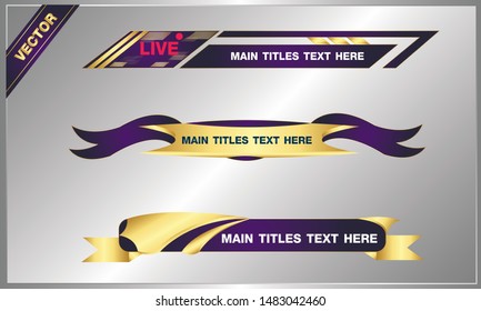 Text titles Vector ribbon. Blue banner text design.