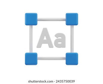text tool icon 3d rendering vector illustration