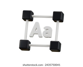 text tool icon 3d rendering vector illustration