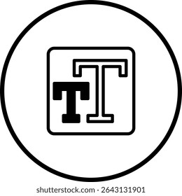 Text Tool Icon Depicting Typography and Lettering within a Circular Frame