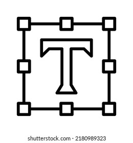Text Tool Icon. Line Art Style Design Isolated On White Background