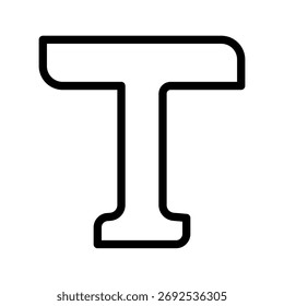 Text Tool Line Icon — Typography, Font and Type
