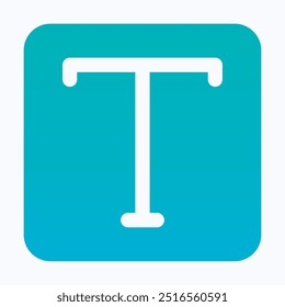 Text Tool Sign Icon, Text, Digital Write Tool Symbol Sign, Isolated Gradient Vector Icon.