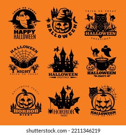 Text trick or treat and Halloween for Halloween day poster advertising. Vector illustration