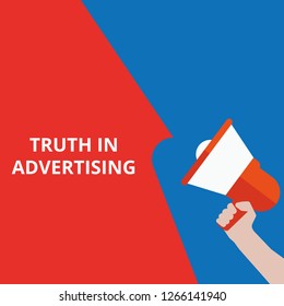 text Truth In Advertising. Vector illustration