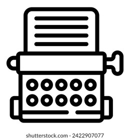 Text typewriting icon outline vector. Judicial system. Assistant audio review