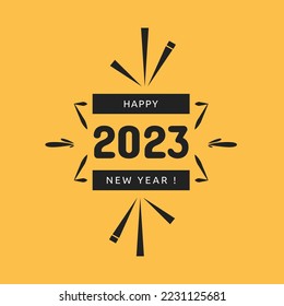 Text typography of happy new year 2023