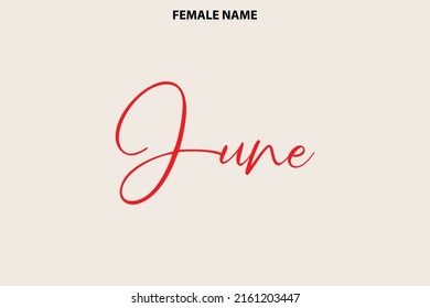 Text Typography Personal Women's Name Names June