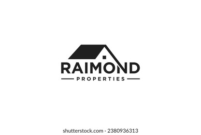 diseño del logotipo de propiedad inmobiliaria de tipografía de texto en un estilo sencillo y moderno
