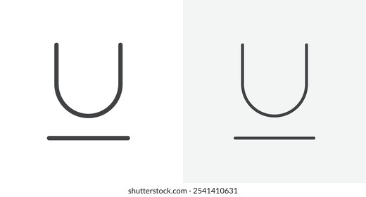 Ícone de sublinhado de texto design de conjunto simples e plano