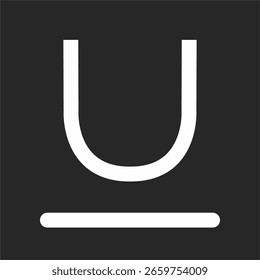Text-Unterstrich-Stylingsymbol auf schwarzem Hintergrund