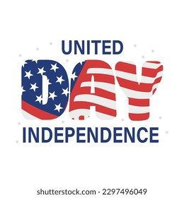 Texto del DÍA DE LA INDEPENDENCIA UNIDA sobre fondo blanco