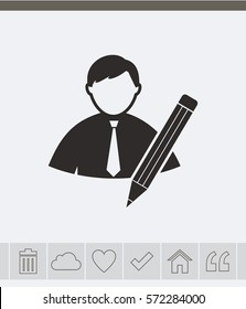 Text user vector icon. Avatar sign.