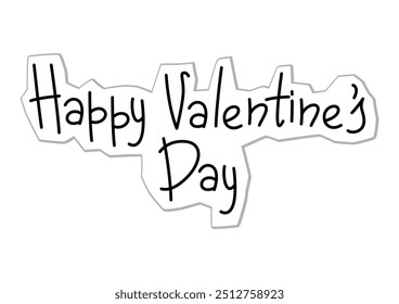 Text for Valentine Day. Holiday romantic sticker and love symbol.