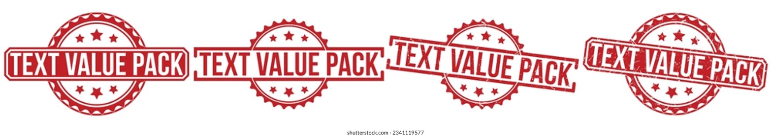 Text value pack rubber stamp vector illustration on white background. Text value pack rubber stamp