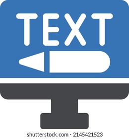 icono de color de glifo vectorial de texto