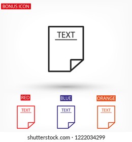 Text vector icon