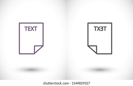Text vector icon , lorem ipsum Flat design