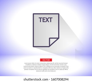 Text vector icon , lorem ipsum Flat design