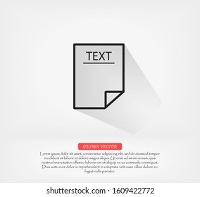 Text vector icon , lorem ipsum Flat design