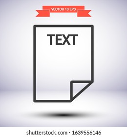 Text vector icon , lorem ipsum Flat design