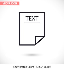 Text vector icon , lorem ipsum Flat design