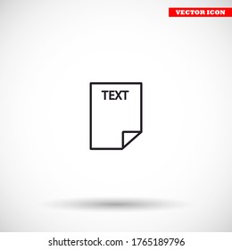 Text vector icon , lorem ipsum Flat design